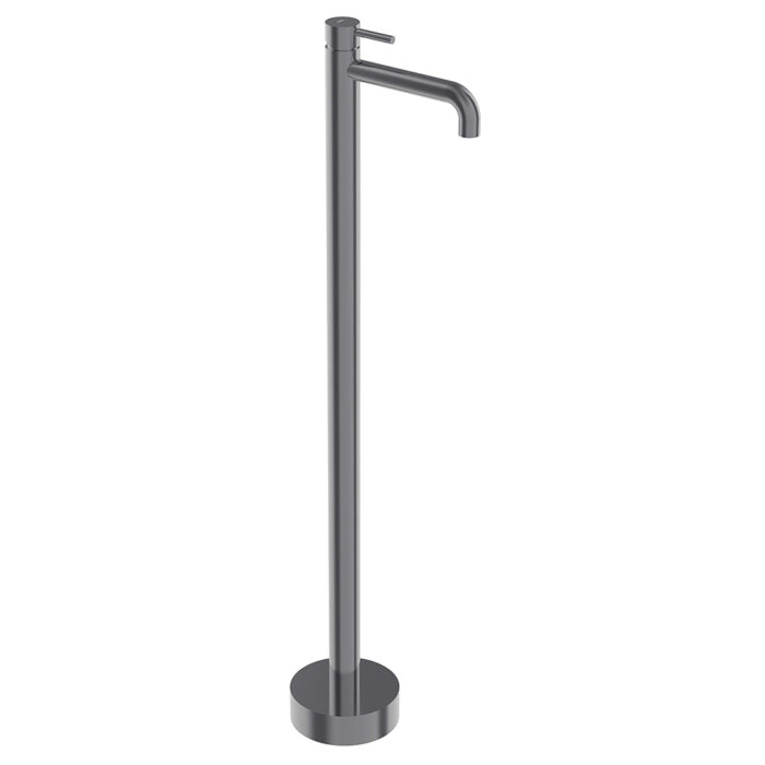 Tube monomando montado en suelo para lavabo tótem acabado black chrome.