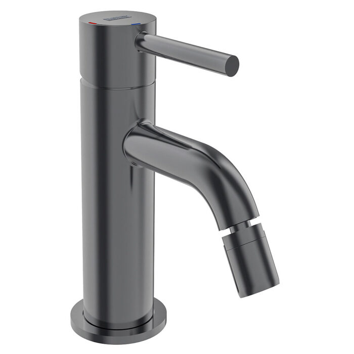Tube monomando bidé con rótula giratoria acabado black chrome PVD.