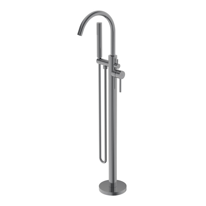 Tube monomando para bañera exenta redondo acabado black chrome.