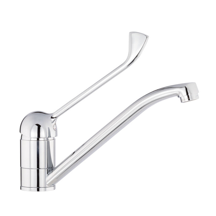 Impala grifo mezclador para lavabo/fregadero con caño giratorio inclinado y palanca gerontológica.