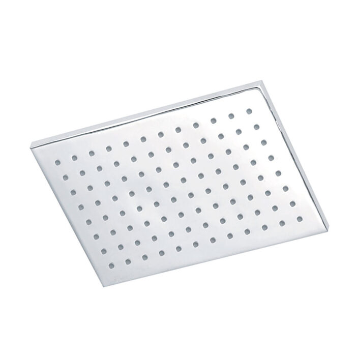 Rociador rectangular latón 200 x 145 mm anticalcáreo acabado cromo.