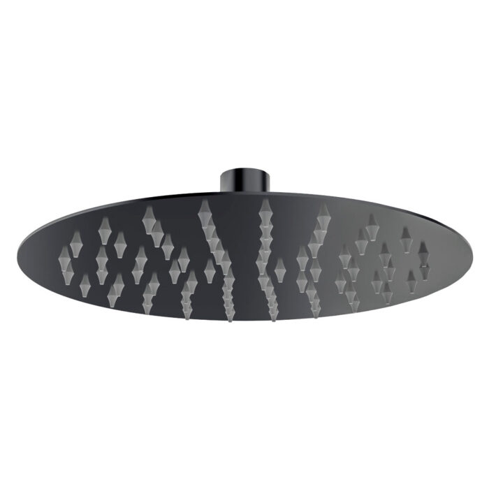 Rociador ducha inox slim 25 cm ø en black chrome PVD.