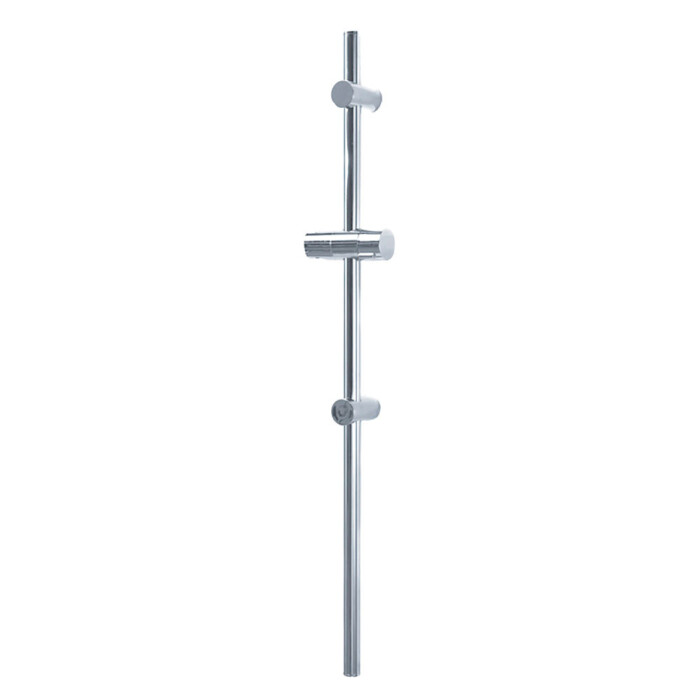 Barra de ducha tubular con soporte deslizante.