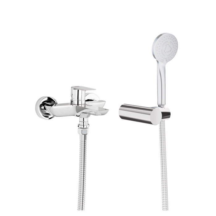 One monomando baño y ducha acabado cromo. Inversor automático