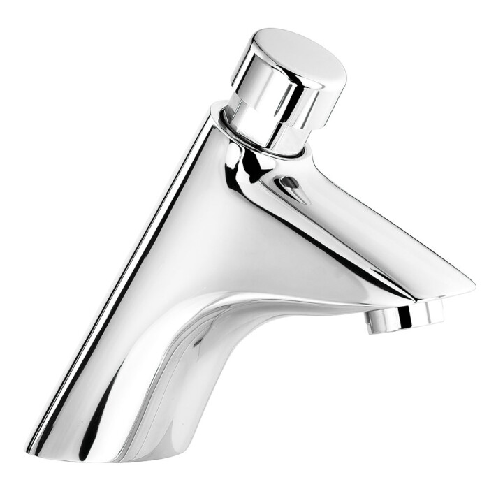 Grifo temporizado lavabo con pulsador de cierre automático 10 segundos. Caudal ecológico. Latón acabado cromo.