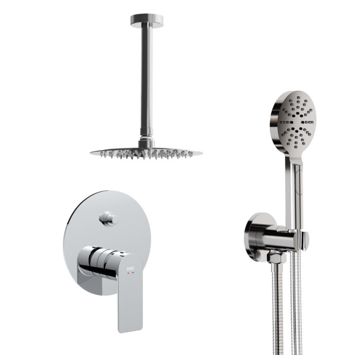 Pack Inoa monomando ducha empotrada push de 2 vías con accesorios: brazo de techo