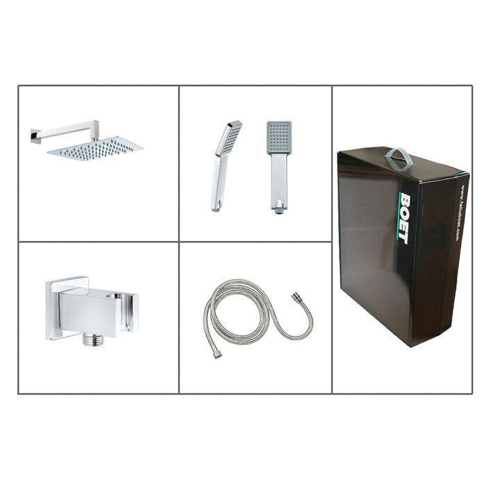 Pack accesorios ducha para empotrados de 2 vías: Brazo pared
