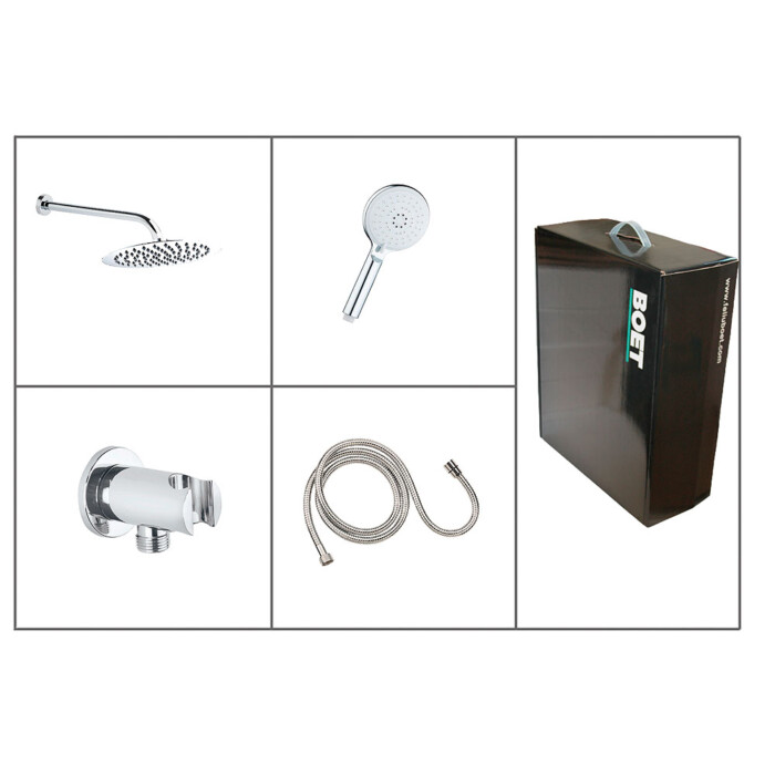 Pack accesorios ducha para empotrados de 2 vías: Brazo pared