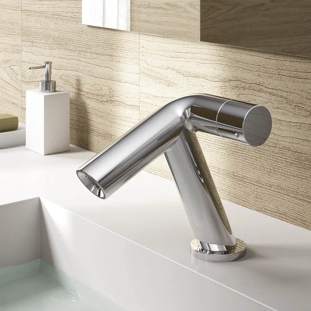 Monomando lavabo Apolo, apertura progresiva en frío, aireador orientable. Caudal ecológico.