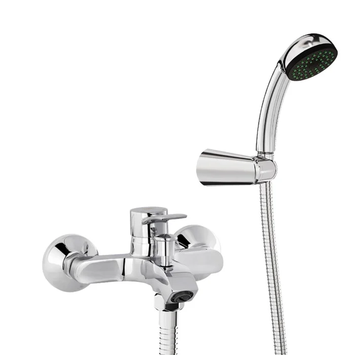 Link monomando baño-ducha acabado cromo. Inversor automático