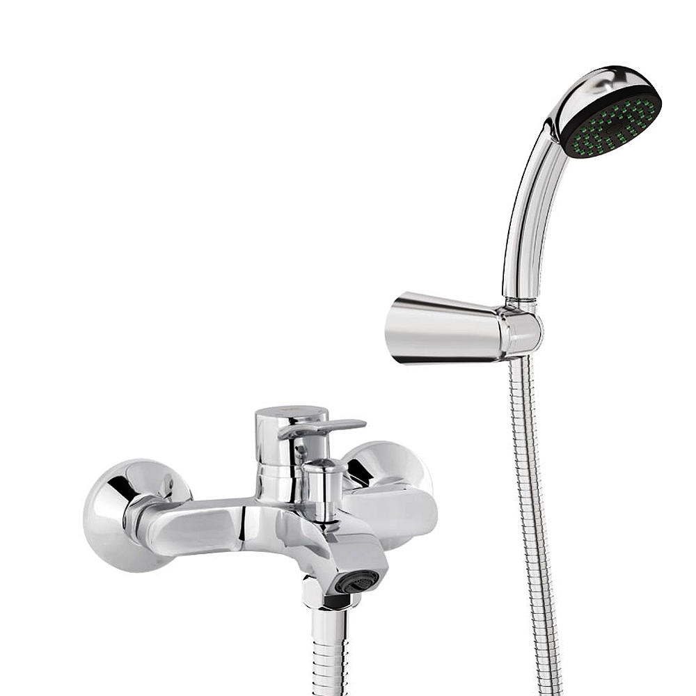 Link monomando baño-ducha acabado cromo. Inversor automático