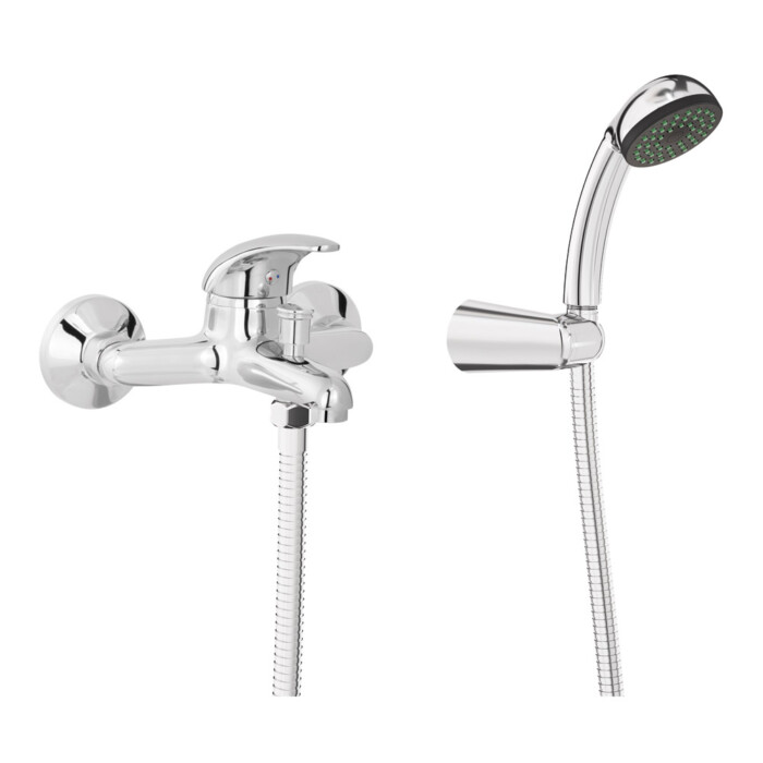 Cinco monomando baño-ducha acabado cromo. Inversor automático