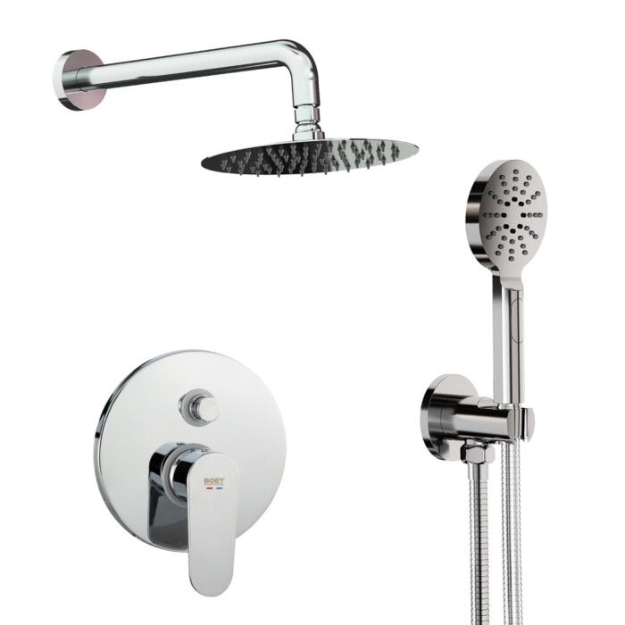 Luca pack monomando ducha empotrado 2 salidas con accesorios: Brazo de pared