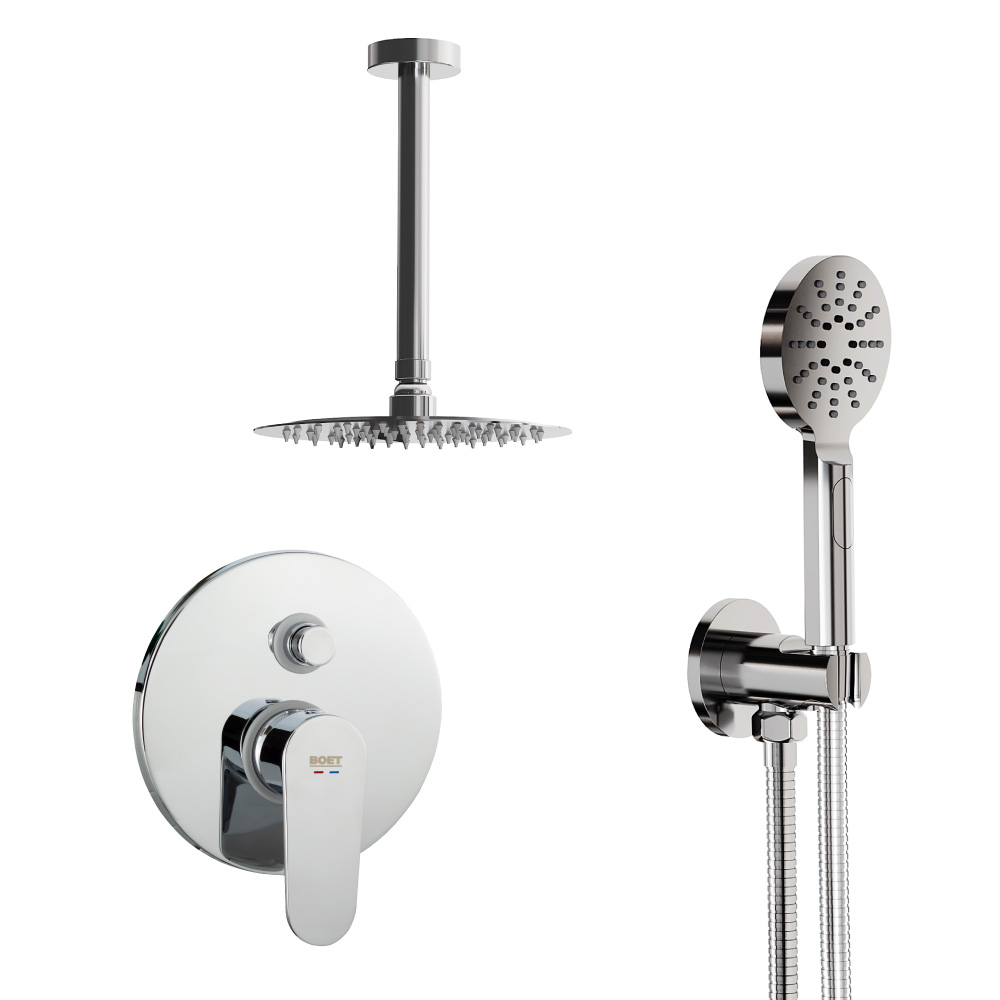 Pack Luca monomando ducha empotrado 2 salidas con accesorios: Brazo de techo
