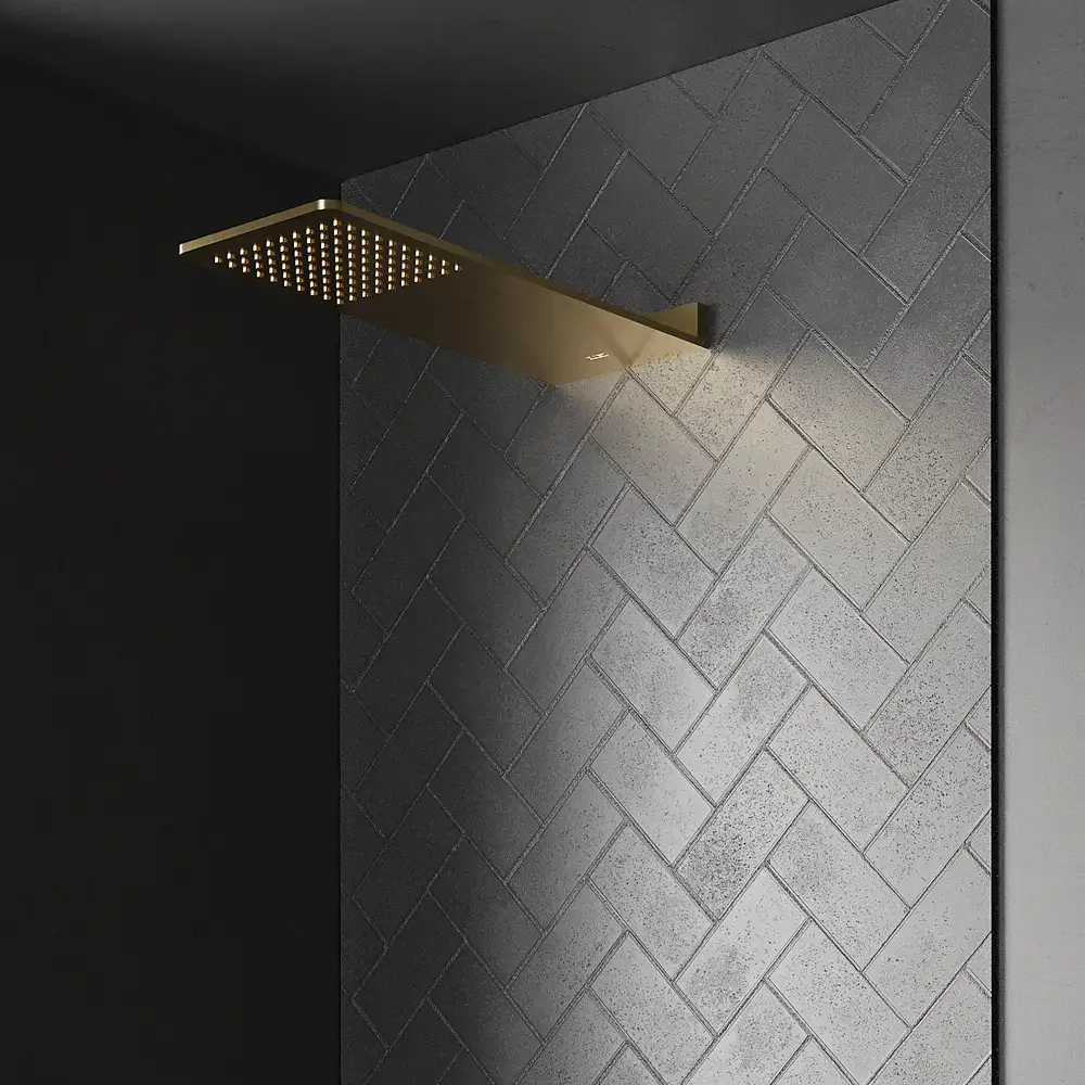 Rociador cascada Slim acabado en oro cepillado