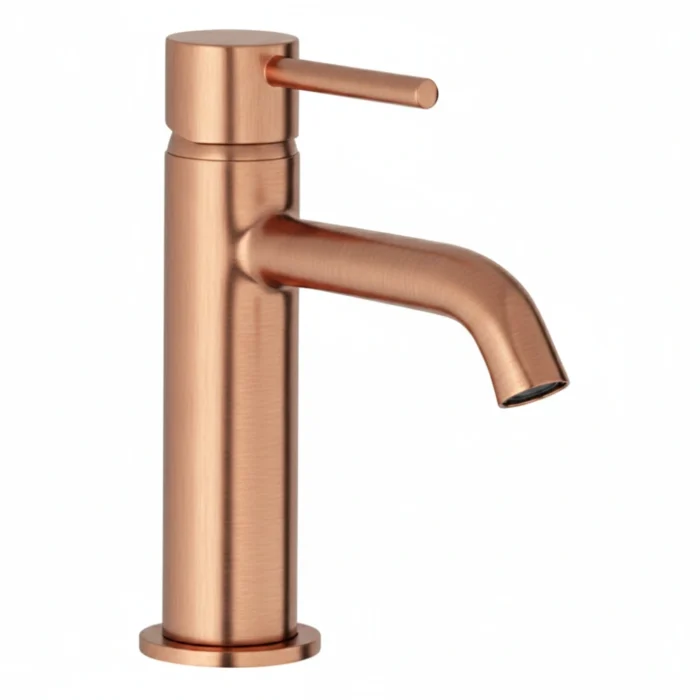 Monomando lavabo Tube acabado en cobre cepillado PVD