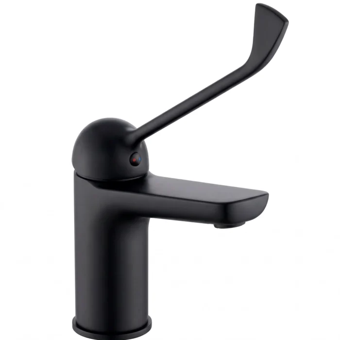 Grifo monomando alto lavabo accesible Aston Boet | Negro Mate