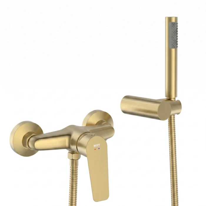 Grifo monomando ducha Aston Boet | Oro Cepillado PVD