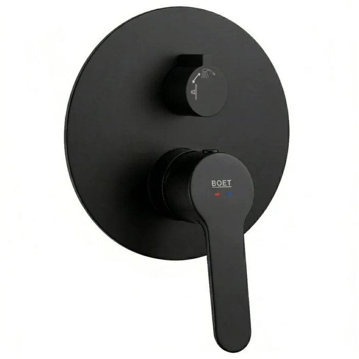 Grifo monomando baño-ducha empotrado Duna Boet | Negro Mate