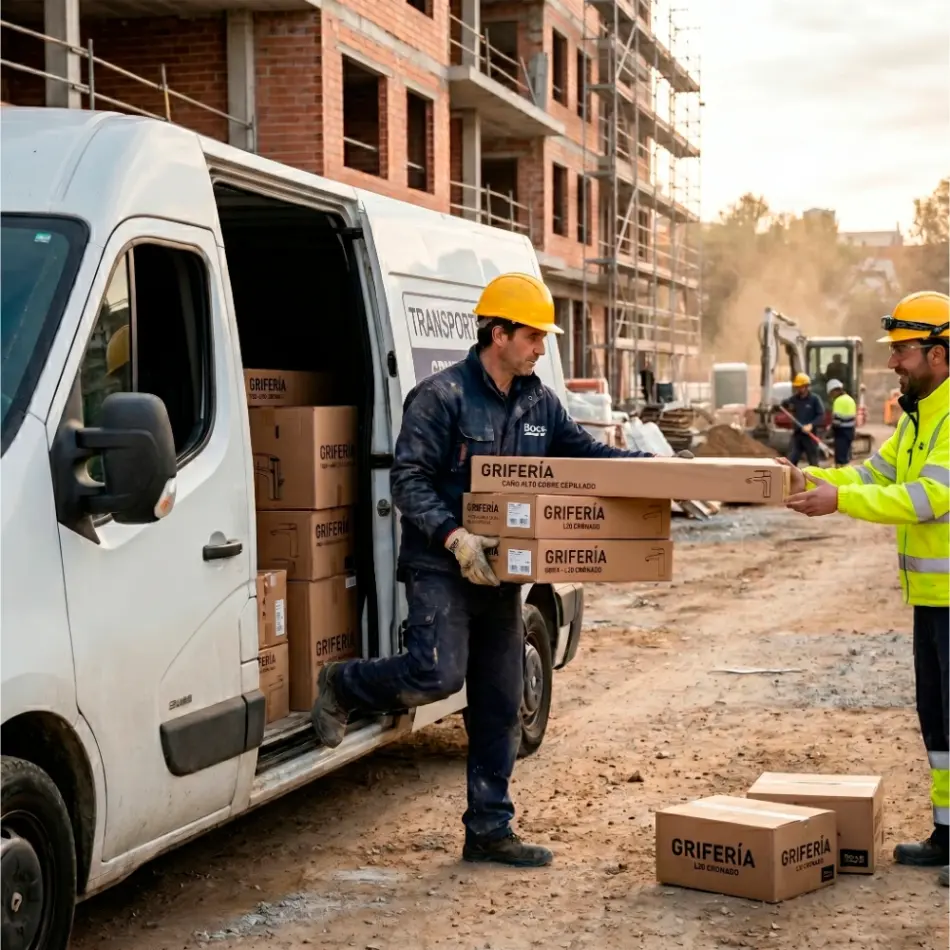 Logistica de entrega de grifería en obras