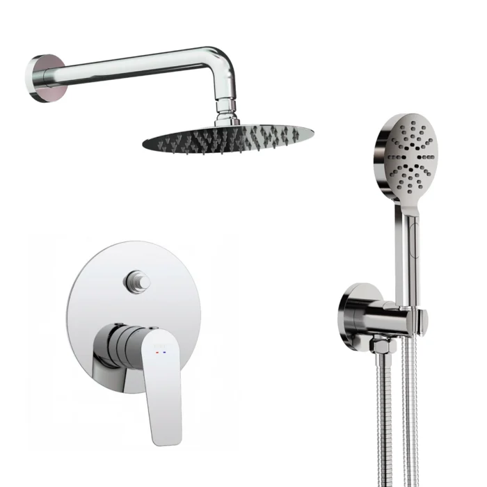 Pack ducha empotrada Aston Boet brazo pared | Cromo