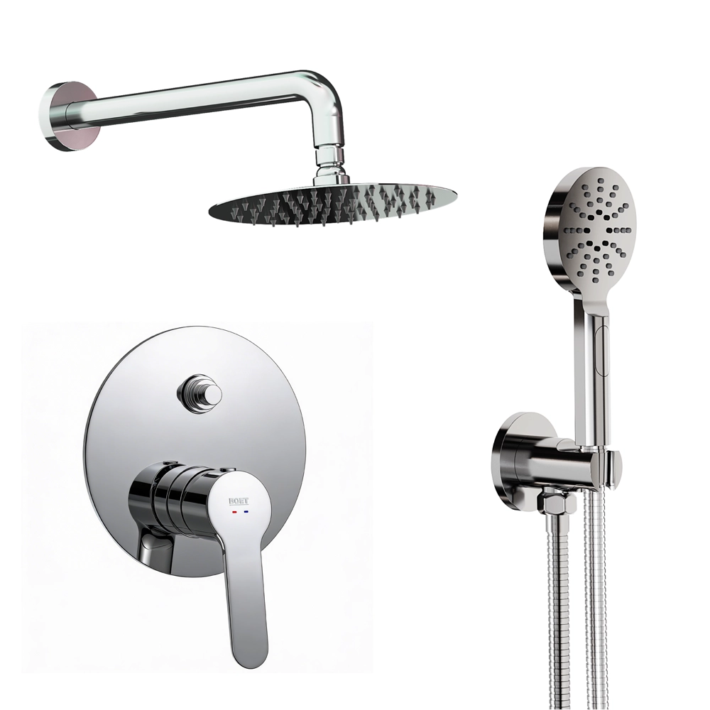 Pack ducha empotrada Duna Boet brazo pared | Cromo
