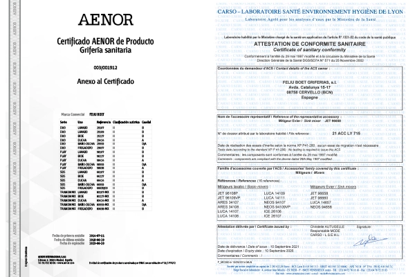 Certificados Aenor y ACS