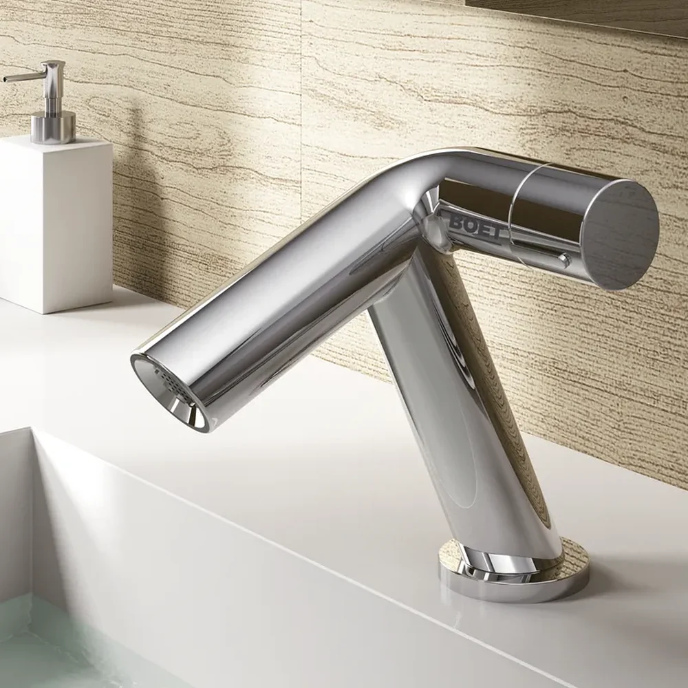 Grifo de lavabo de la colección Apolo, de diseño escultórico